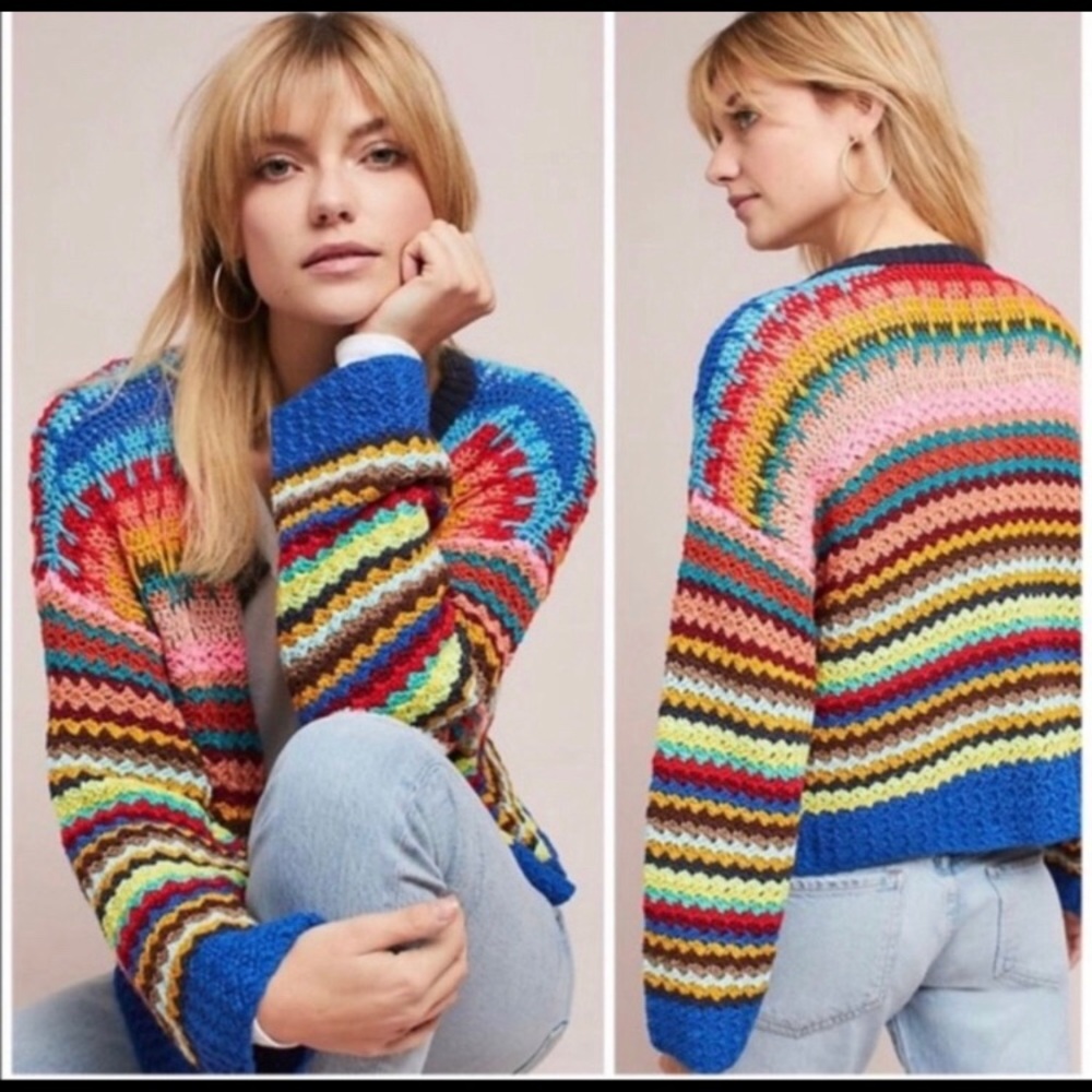 Moth knit chunky rainbow sweater from Anthropologie
